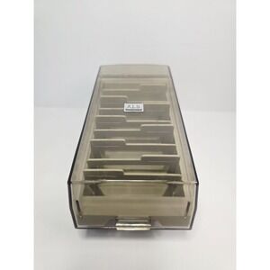 Vtg ALS 1987 Disk Bank 3.5" Disk Storage Box Case Holder w/8 Dividers